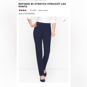REFINED BI-STRETCH STRAIGHT LEG PANTS - CURVY FIT Size 10, Navy Blue